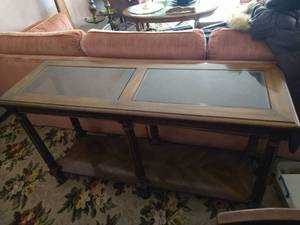 Glass-Topped Sofa Table