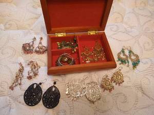 Small Jewelry Box Full of Earrings
