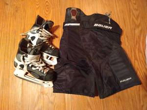 Size Small Bauer Hockey Pants & Size 9 CCM Ultra Tacks Hockey Skates