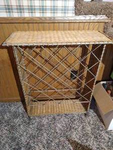 Wicker & Metal Wine Rack