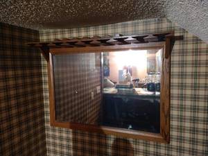 Mirror with Hanging Rack for Stemware