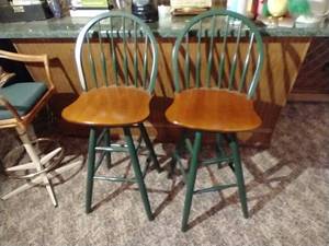 (2) Wooden Bar Stools - 30 Seats