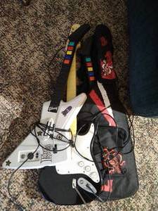 (3) XBox Guitar Hero Guitars