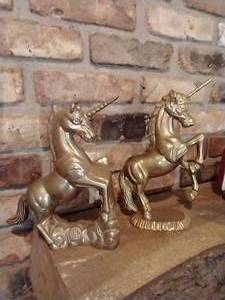 (2) Brass Unicorns