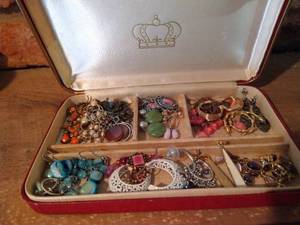 Small Jewelry Box Full of Earrings