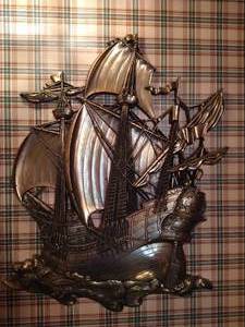 Vintage Plastic Ship Wall Art