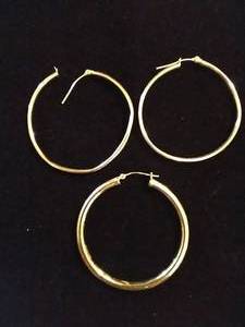 (3) 14K Gold Hoop Earrings - 3.2 Grams