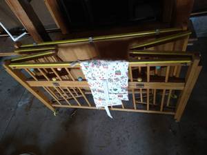 Vintage Folding Baby Crib