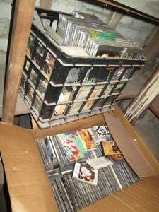 lot 266 image: Crate and box full of CDs and other...