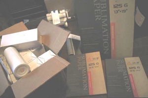 lot 184 image: Sublimation Tumblers and Paper in a...