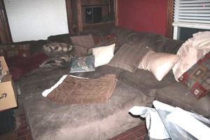 lot 196 image: Large soft and comfy sectional sofa...