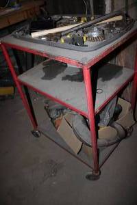 lot 290 image: Metal framed rolling mechanics cart...