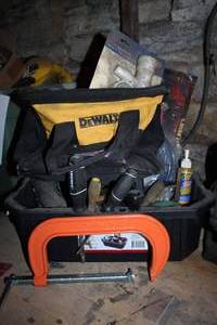 lot 302 image: Husky open top tool caddy with misc...