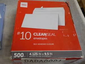 lot 44 image: Box of #10 Clean Seal Envelopes...