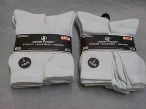 12 pair White Wear Proof Athletic S...
