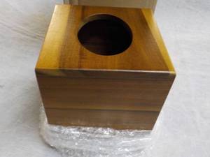 lot 229 image: Square Wood Tissue Box...