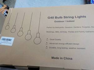 lot 241 image: OutdoorIndoor 40 pc Bulb String Li...