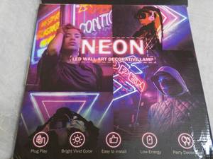 lot 242 image: 2 Neon LED Wall Art Decorative Dc...