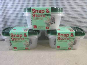 lot 163 image: (BSB) 3 - 3-Count Food Storage Cont...