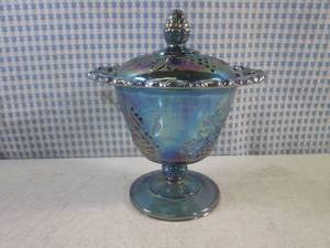 lot 172 image: (FS) Indiana Glass Blue Carnival Ha...