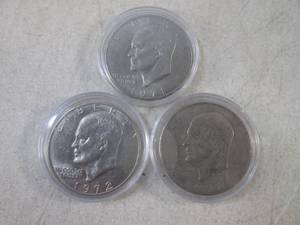 lot 180 image: (CNTR) 3 Eisenhower Dollar Coins in...