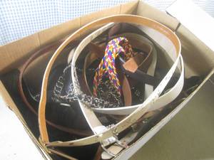 lot 221 image: (EW5) Box Full of Assorted Belts...