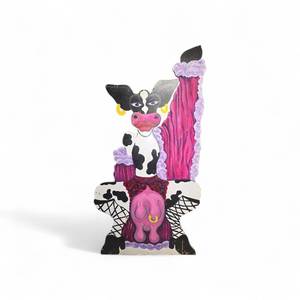 Large Wood Cutout Cow Art 89x48x34