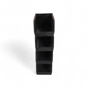 Lot of 4 Plastic Stackable Bins - 18 x 11 x 10, Red