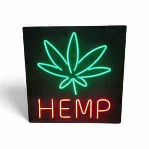 Light up Neon Hemp Sign 24x24