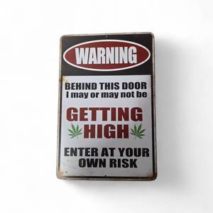 Tin Warning Sign 12x8