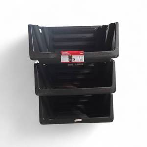 3 Husky Stackable Storage Bins 31.5x17x14.5