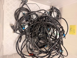 Bin full of HDMI cords