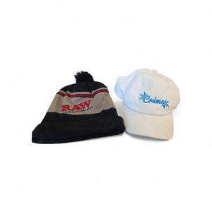 Raw Beanie  Creme Ganja Hat  Drink Me Button