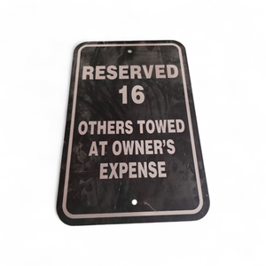 Metal Sign Reserved Parking