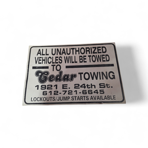 Metal Sign No Parking or Towed