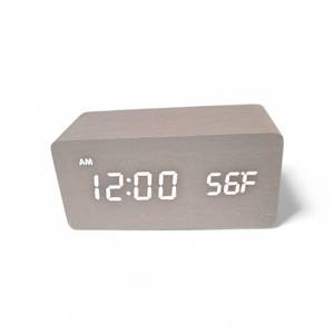 Wooden LED alarm clock digital desk clock with temperature display