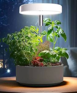 WaterRebirth 3.5 inch LED Grow Light for Indoor Plants, Full Spectrum Halo Plant Light with 3912H Auto Timer, 10-Level Dimmable, Height Adjustable for Tall Plants