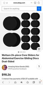 Wettarn 24-piece Core Sliders for Abdominal Exercise Gliding Discs Dual-Sided