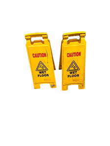 (2) Caution Wet Floor Signs  Folding Safety Signs  Commercial  Janitorial