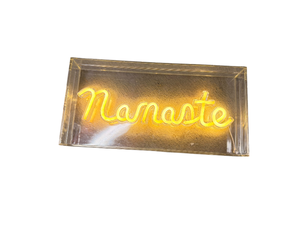 LED Neon Namaste Sign  Warm Yellow Light  Yoga  Relax Decor