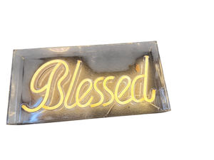 LED Neon Blessed Sign Decor