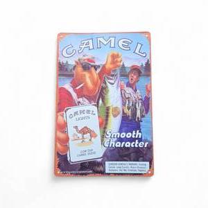 CAMEL Smooth Character Tin Ad Sign 12x8