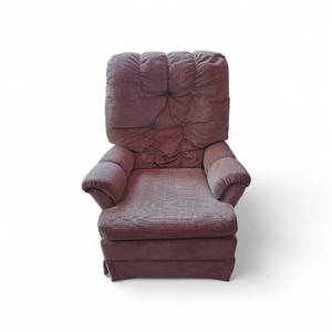 80s Sitcom Style beige fabric glider rocker