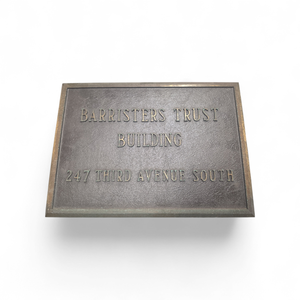Vintage Building Plaque Barristers Trust Building Historic