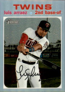 2020 Topps Heritage Chrome Refractor Luis Arraez Minnesota Twins Card Serial #d 571