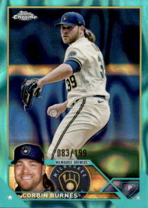 2023 Topps Chrome - Corbin Burnes #214 Aqua Refractor 199