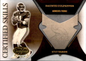 2005 Leaf Certified Daunte Culpepper Certified Skills #d Insert Card Serial #d 750