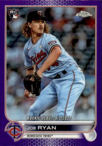 2022 Topps Chrome Blue Parallel Joe Ryan Rookie Card