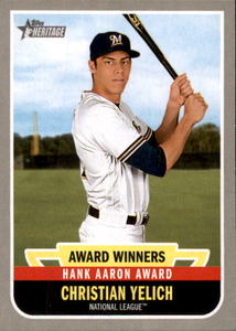 2019 Topps Heritage Christian Yelich Award Winner Card