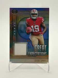 2019 Panini Illusions Deebo Samuel Great Expectations Game Used Jersey Card